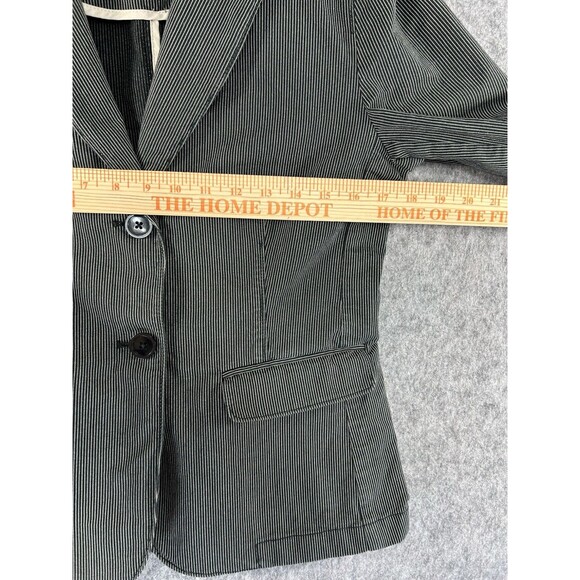 Gap Black Pinstripe Blazer Notch Collar Women Size 6 Academia Career Business - Picture 7 of 9